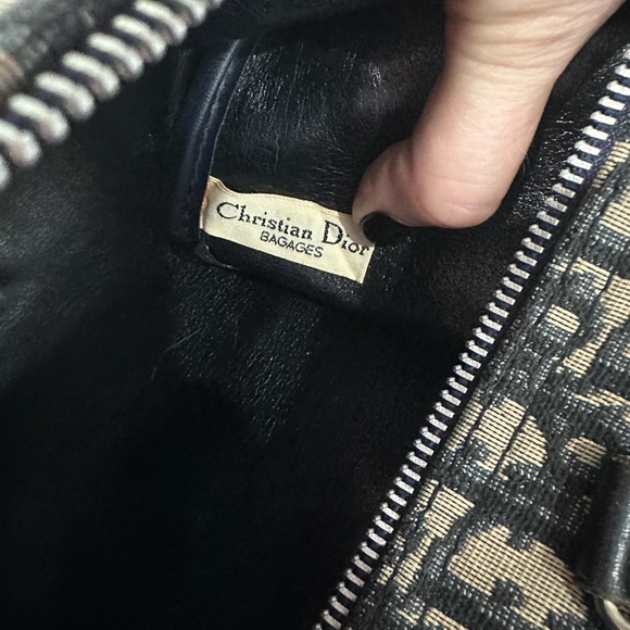 Authentic Christian Dior Boston Bag Trotter Monogram Canvas Blue Leather. EUC - Picture 13 of 17